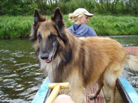 Oskaron the canoe with Beata